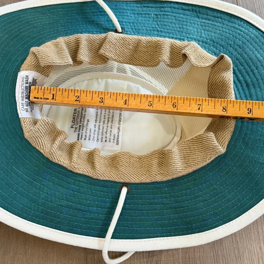 Dorfman Pacific Canvas‎ Adult Hat Floater Cream Chin Strap Outdoors Boat Fishing